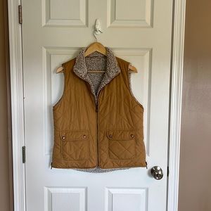 Roasted Pecan reversible Sherpa lined vest